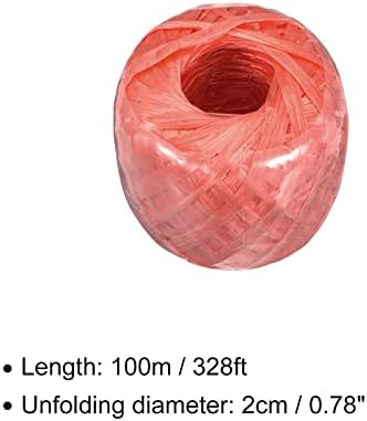 חבל ניילון של פולאואר פוליאסטר [לאריזה אריזת בית-בית] -100 מ ' / 328ft / 1loll פלסטיק, אדום